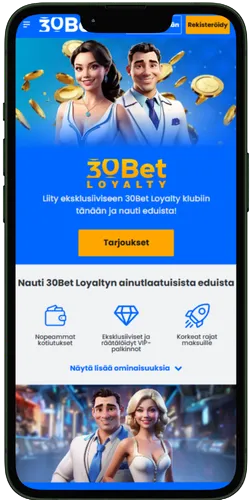 Mobilna wersja kasyna 30bet zoptymalizowana na smartfony z systemem Android i iOS